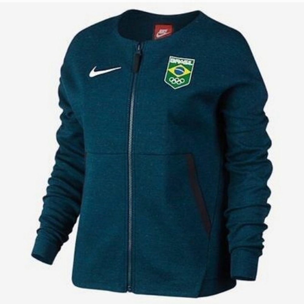 Nike Tech Fleece Team Brasil Jacket Obsidian Blue Spell Graphic